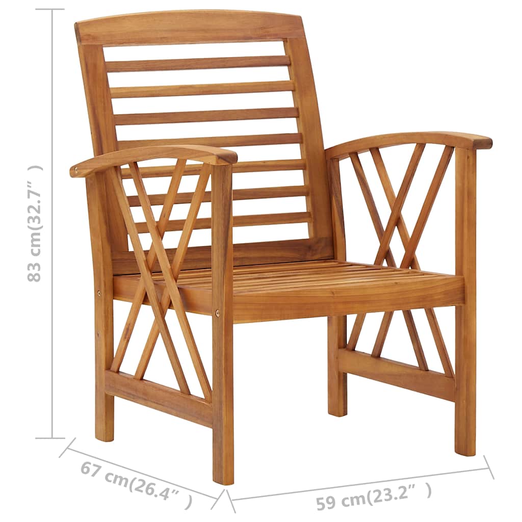 vidaXL Garden Chairs 2 pcs Solid Acacia Wood