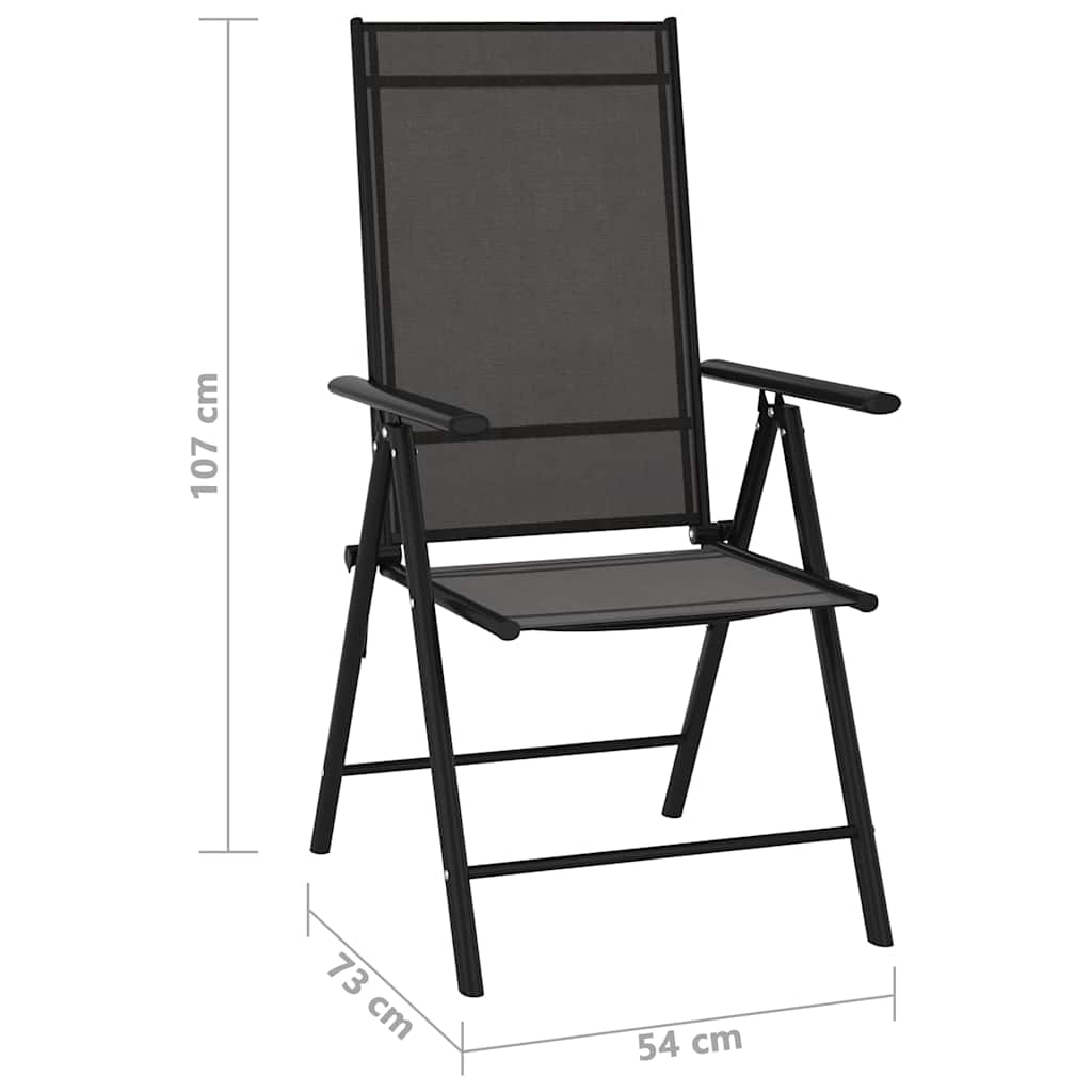 vidaXL Folding Chairs 6 pcs Textilene Black