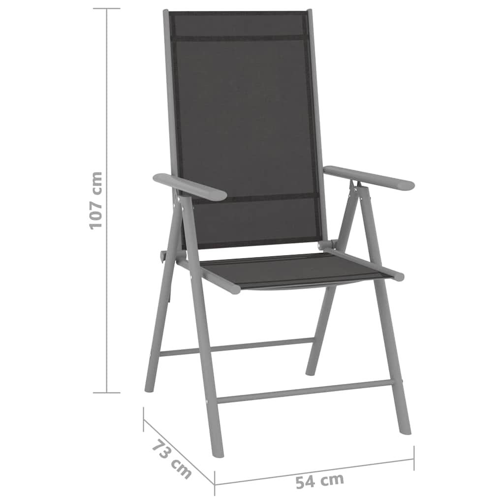 vidaXL Folding Chairs 6 pcs Textilene Black