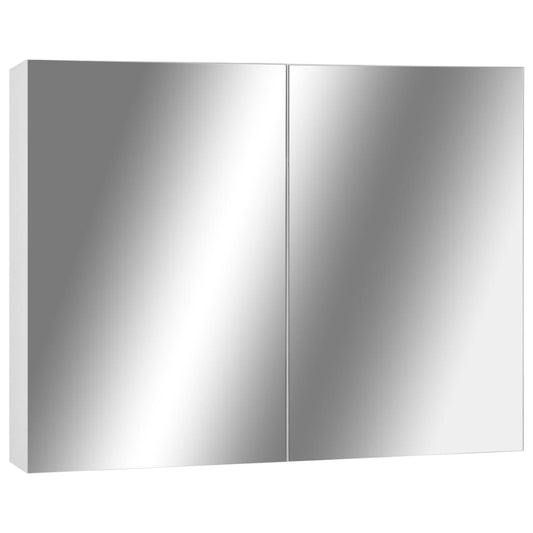 vidaXL Bathroom Mirror Cabinet White 80x15x60 cm MDF