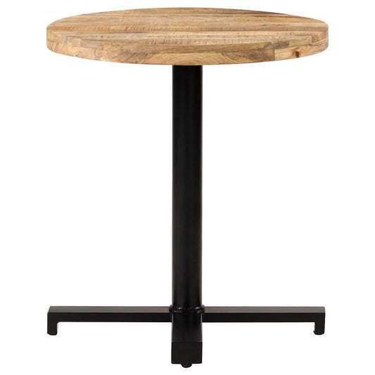 320267 vidaXL Bistro Table Round Ø70x75 cm Rough Mango Wood