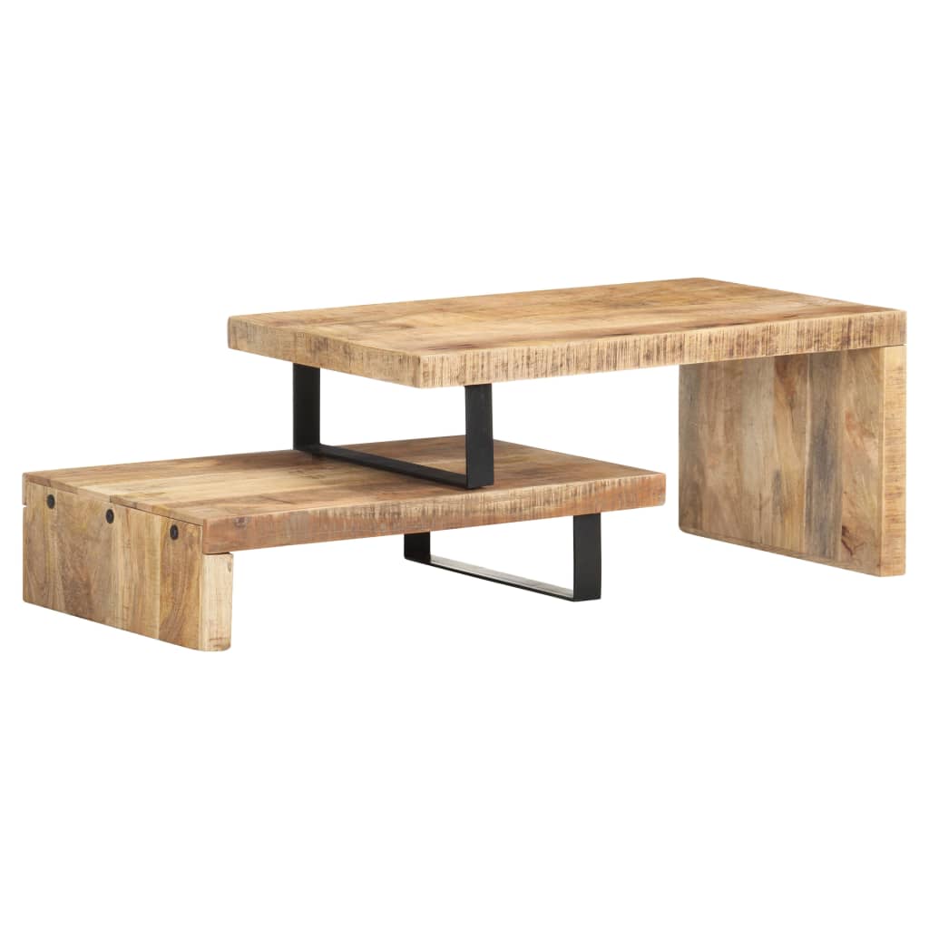 vidaXL Coffee Table | Natural | Solid Mango Wood, Powder-Coated Iron | Standard