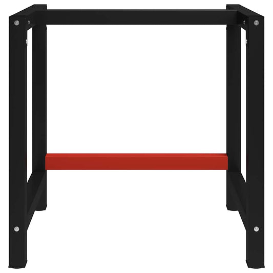 147927 vidaXL Work Bench Frame Metal 80x57x79 cm Black and Red