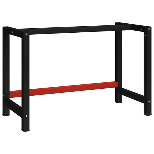 147928 vidaXL Work Bench Frame Metal 120x57x79 cm Black and Red