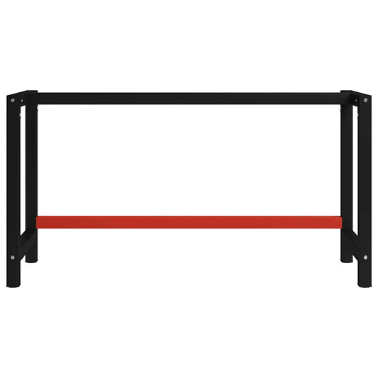 147929 vidaXL Work Bench Frame Metal 150x57x79 cm Black and Red