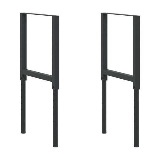 147931 vidaXL Adjustable Work Bench Frames 2 pcs Metal 55x(69-95,5) cm Black