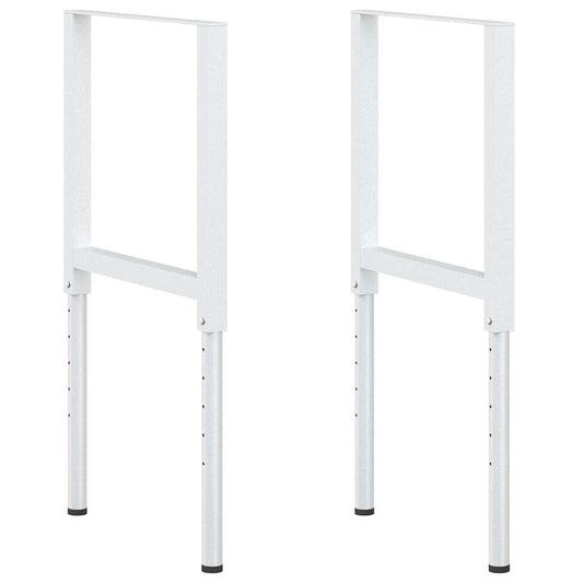 147932 vidaXL Adjustable Work Bench Frames 2 pcs Metal 55x(69-95,5) cm Grey
