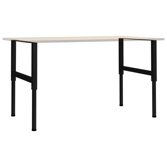 147933 vidaXL Adjustable Work Bench Frames 2 pcs Metal 85x(69-95,5) cm Black