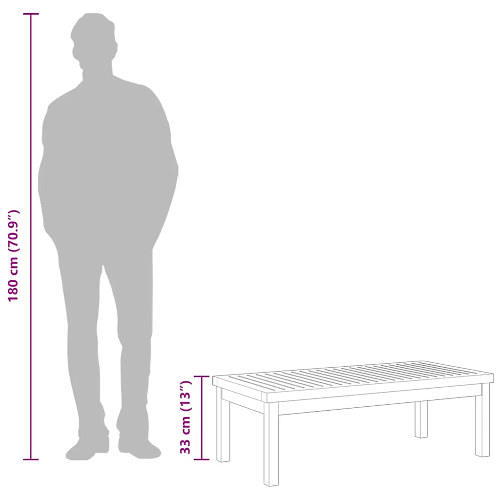 vidaXL Coffee Table 100x50x33 cm Solid Acacia Wood