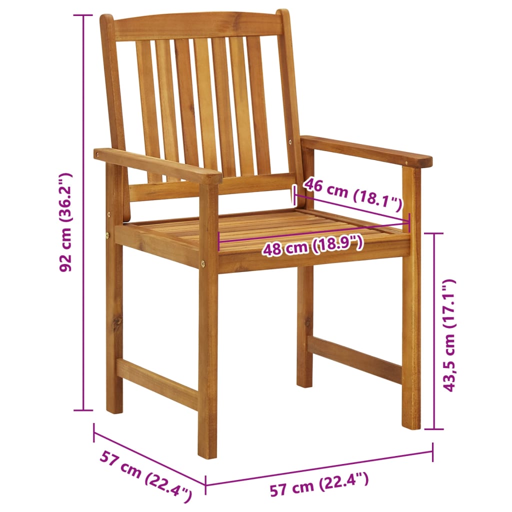311848 vidaXL Garden Chairs 4 pcs Solid Acacia Wood