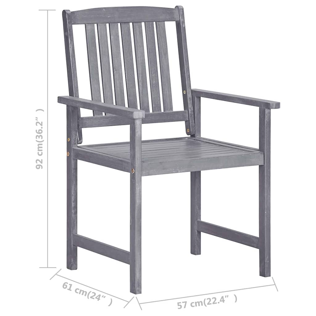 311875 vidaXL Garden Chairs 4 pcs Solid Acacia Wood Grey