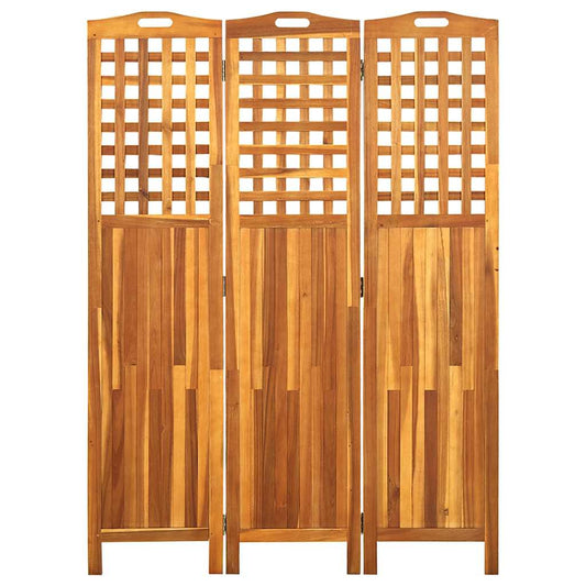 311878 vidaXL 3-Panel Room Divider 121x2x170 cm Solid Acacia Wood
