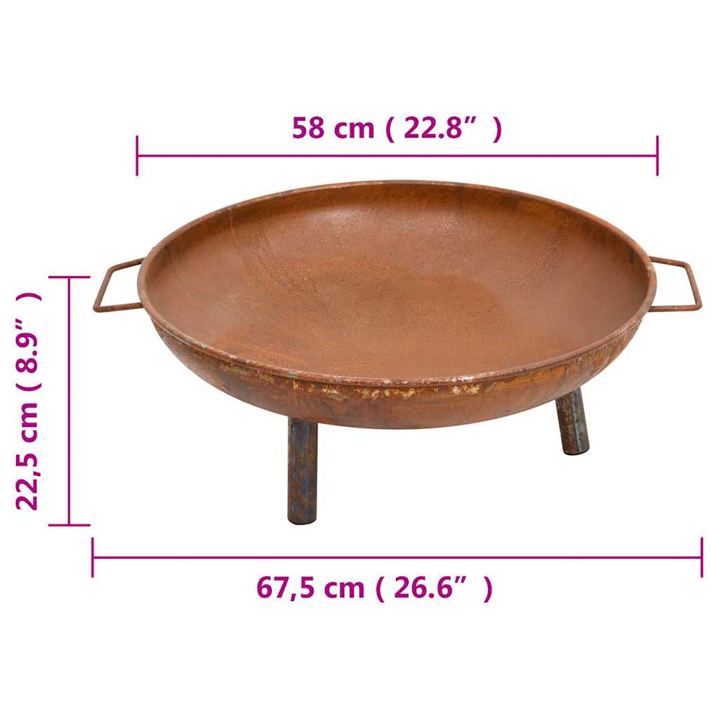 vidaXL Fire Pit 67,5x58x22,5 cm Steel