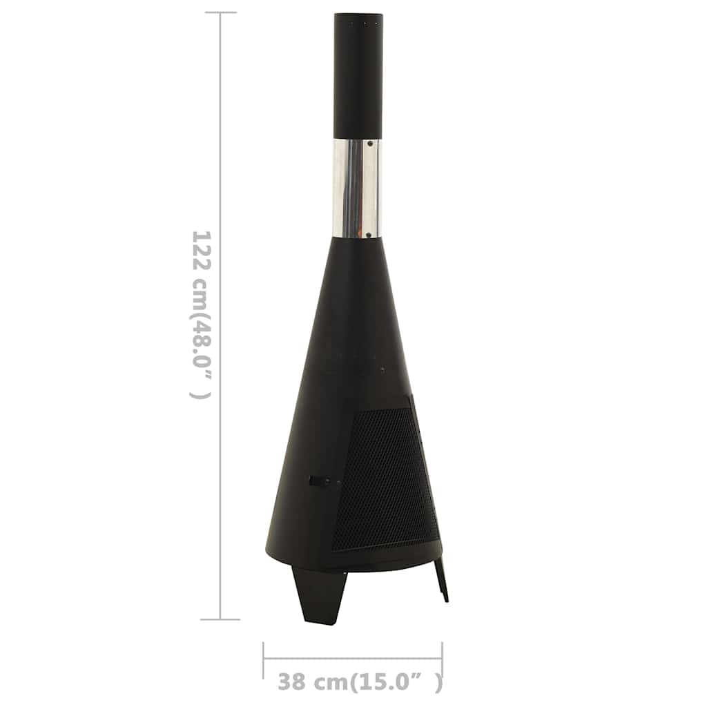 313355 vidaXL Garden Stove with Poker 38x38x122 cm Steel