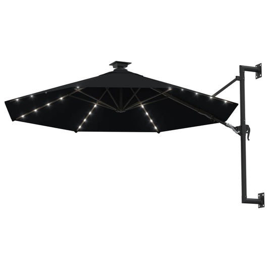 vidaXL Garden Parasol | Black | Polyester and Metal | Large | Garden Parasol