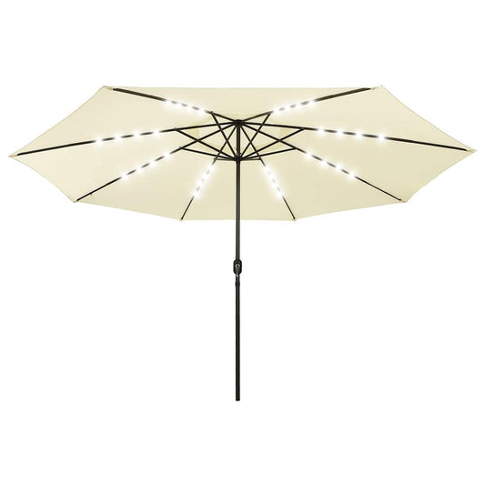 vidaXL Garden Parasol | Sand | 100% polyester fabric, metal pole | Large