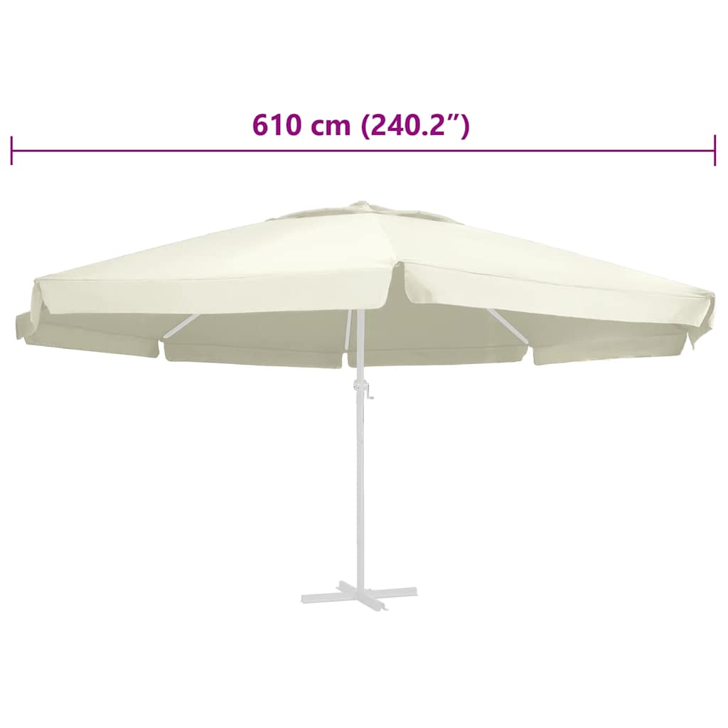 vidaXL Replacement Fabric for Outdoor Parasol Sand 610 cm
