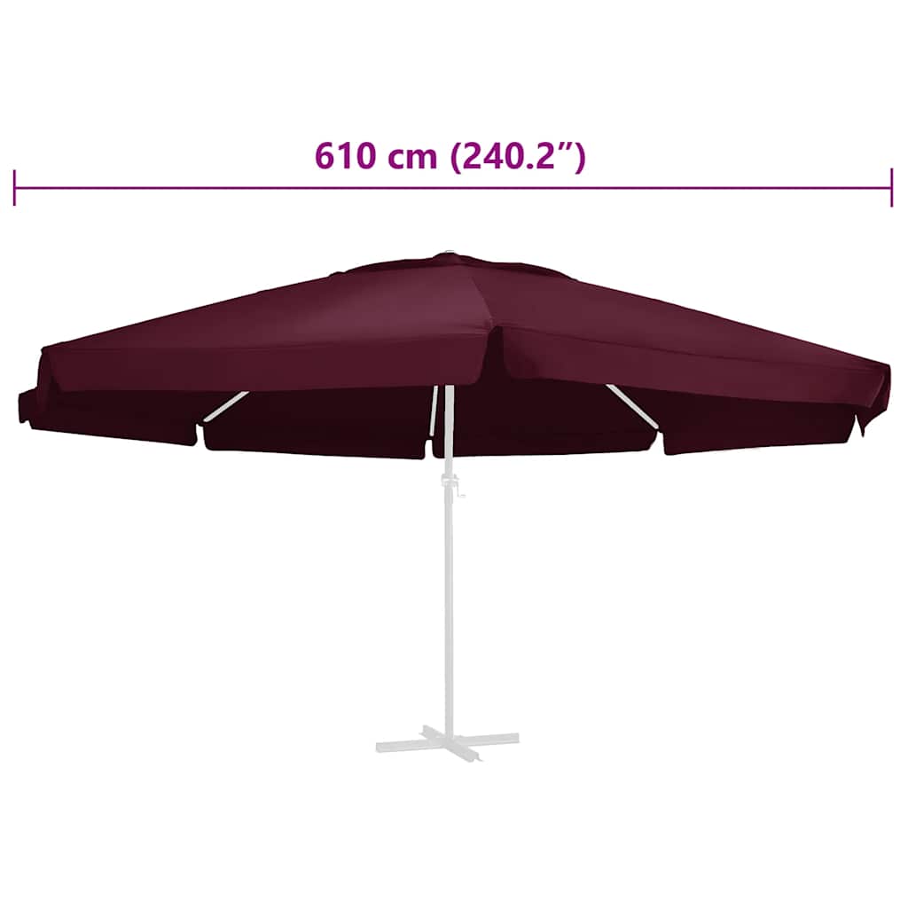 vidaXL Replacement Fabric for Outdoor Parasol Bordeaux Red 610 cm