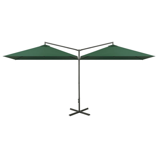 vidaXL Garden Parasol | Green | Polyester, Powder-Coated Steel | Extra Large