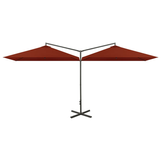vidaXL Garden Parasol | Terracotta | Polyester fabric, steel | Extra Large