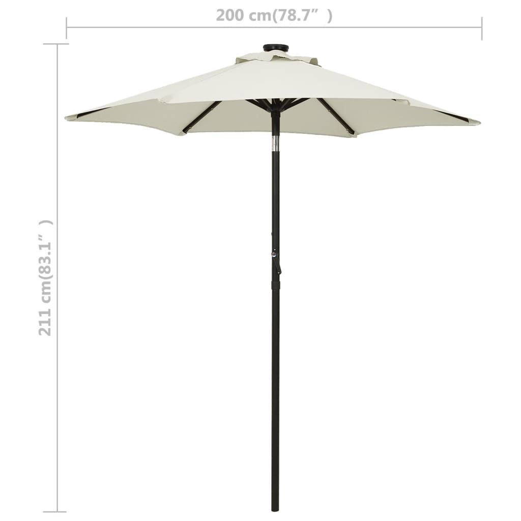 vidaXL Garden Parasol | Sand and Dark Grey | Polyester Fabric, Aluminium