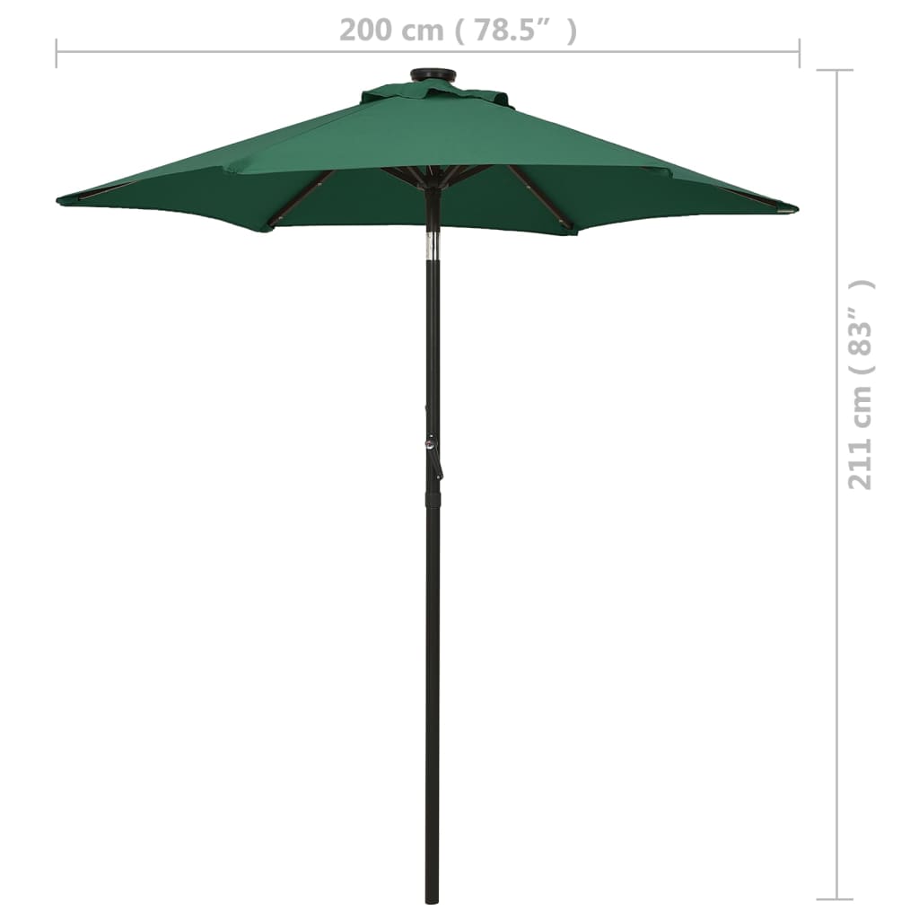 vidaXL Garden Parasol | Green and dark grey | Polyester, Aluminium