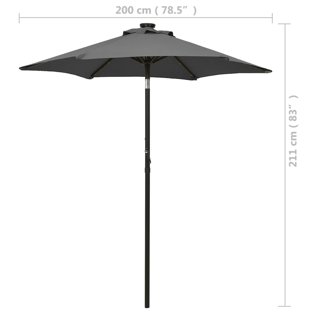 vidaXL Garden Parasol | Anthracite and Dark Grey | Polyester, Aluminium | Medium