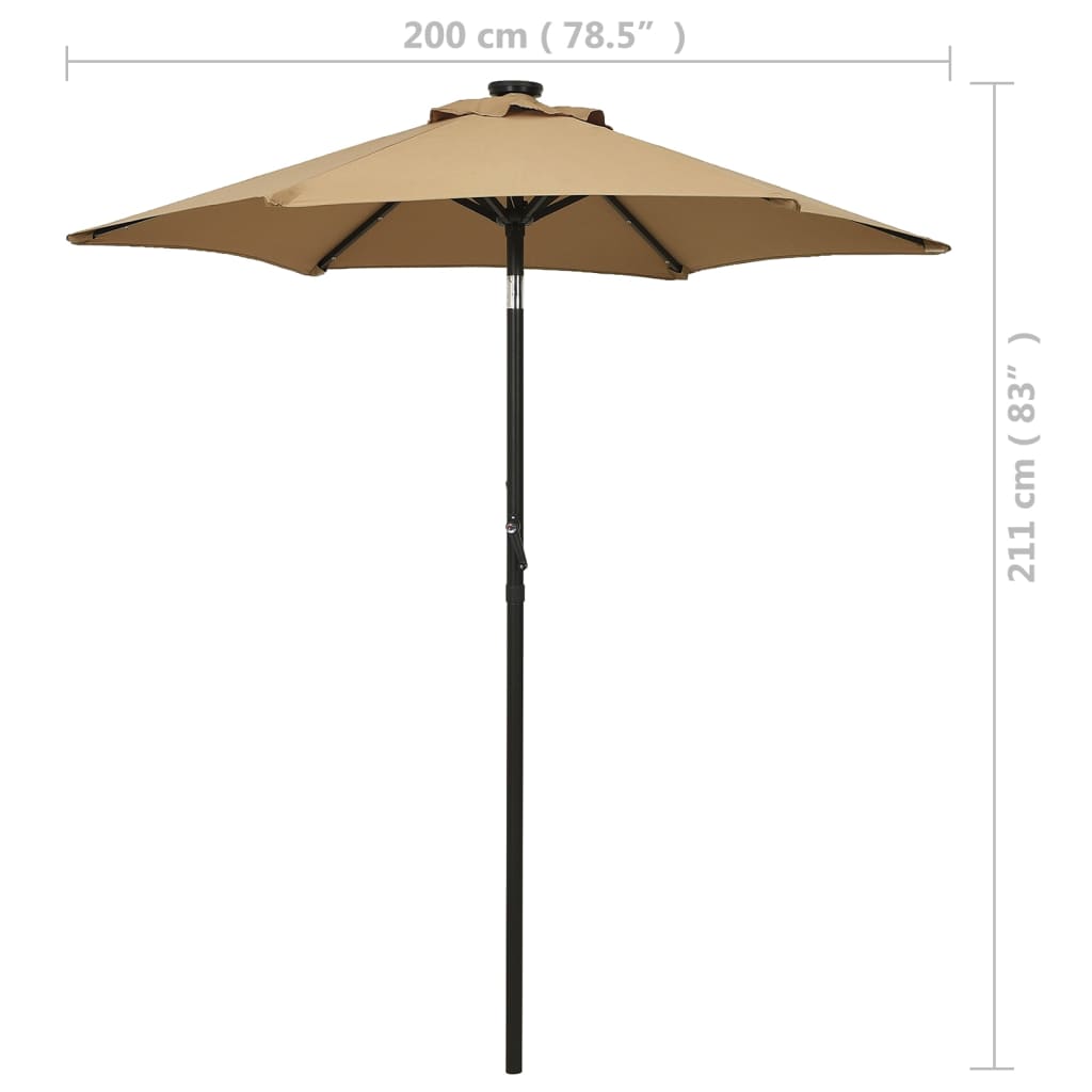 vidaXL Garden Parasol | Taupe and dark grey | Fabric (100% polyester), aluminium