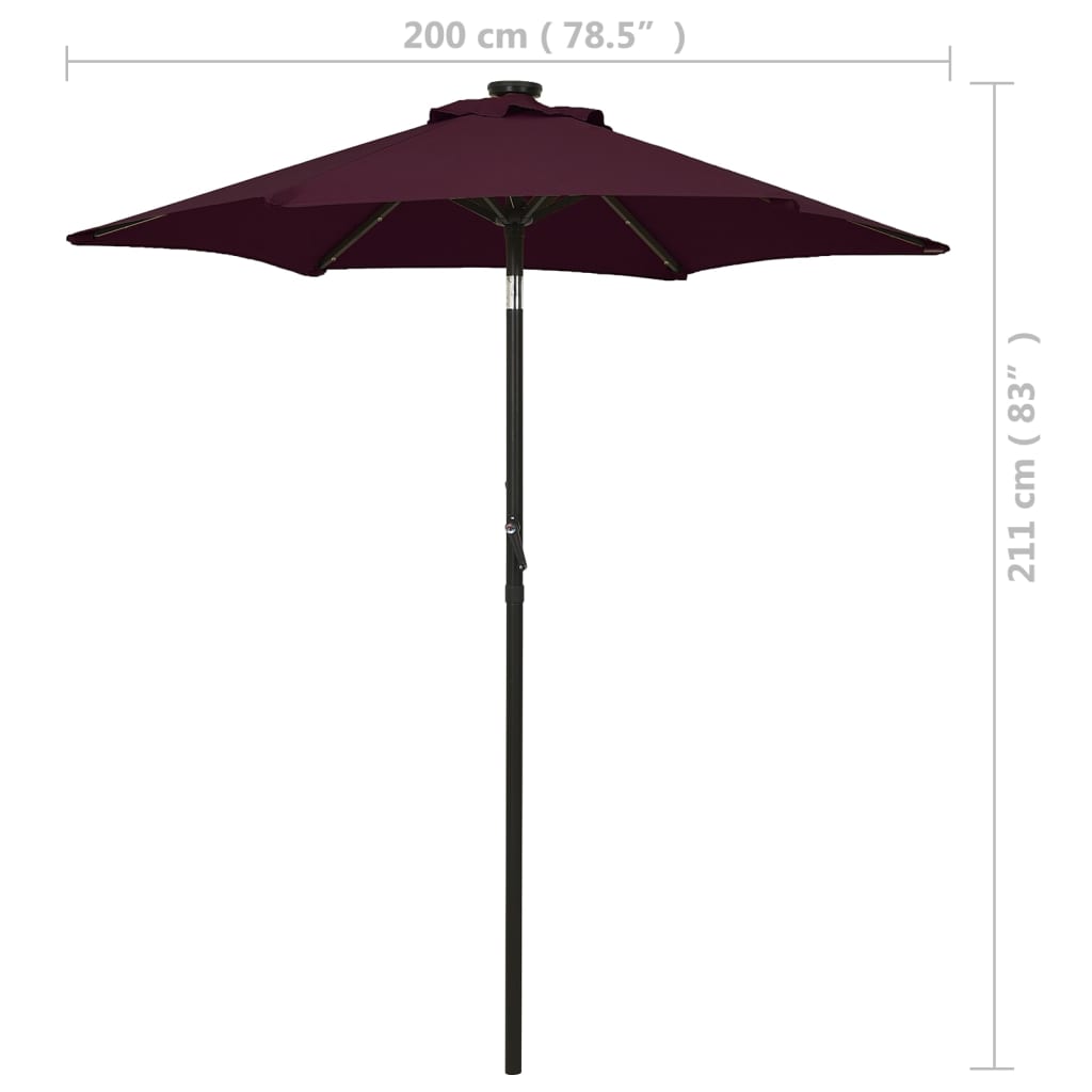 vidaXL Garden Parasol | Bordeaux red and dark grey