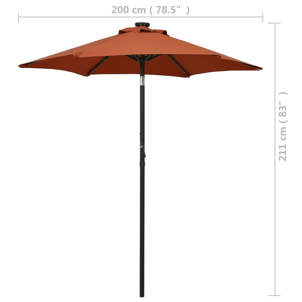 vidaXL Garden Parasol | Terracotta and Dark Grey