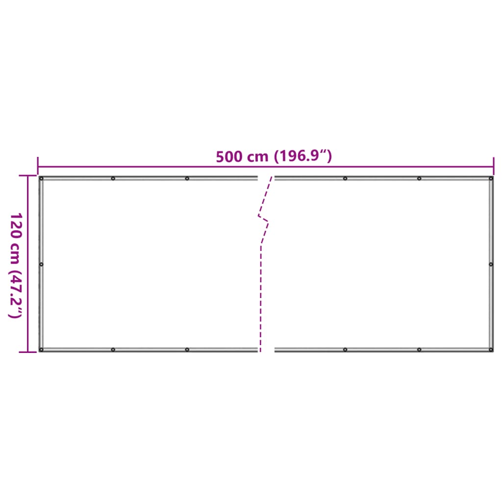 vidaXL Balcony Screen Anthracite 120x500 cm Oxford Fabric