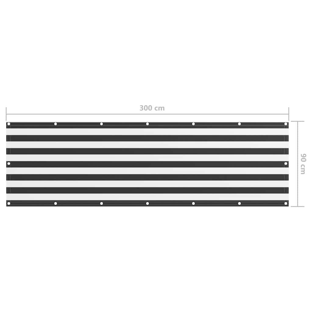 134880 vidaXL Balcony Screen Anthracite and White 90x300 cm Oxford Fabric