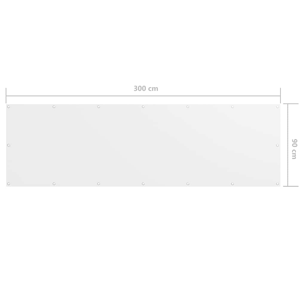 134892 vidaXL Balcony Screen White 90x300 cm Oxford Fabric