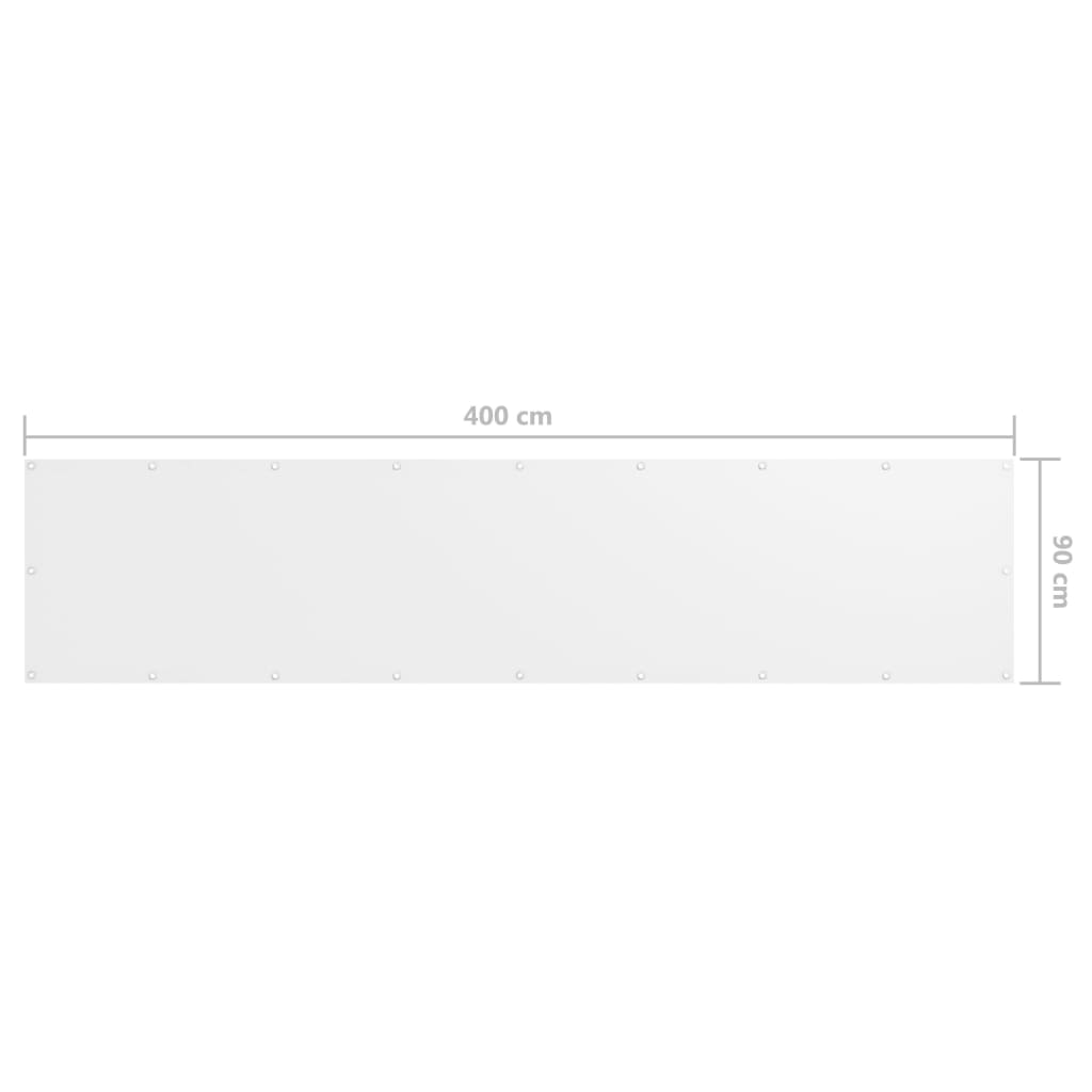 vidaXL Balcony Screen White 90x400 cm Oxford Fabric