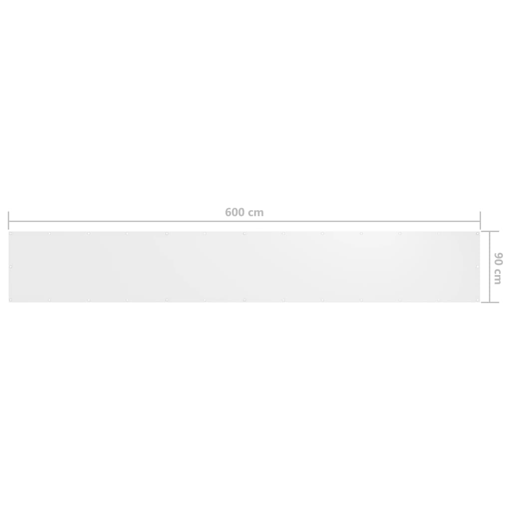 vidaXL Balcony Screen White 90x600 cm Oxford Fabric