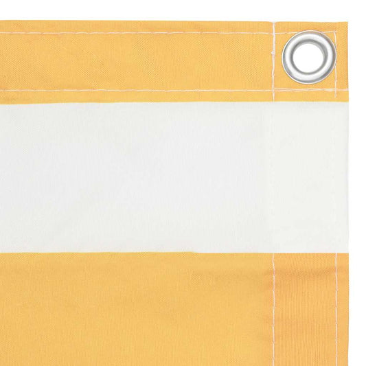 134901 vidaXL Balcony Screen White and Yellow 75x400 cm Oxford Fabric