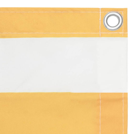 vidaXL Balcony Screen White and Yellow 120x600 cm Oxford Fabric