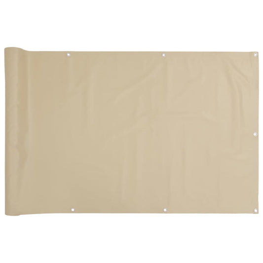 vidaXL Balcony Screen Beige 120x600 cm Oxford Fabric