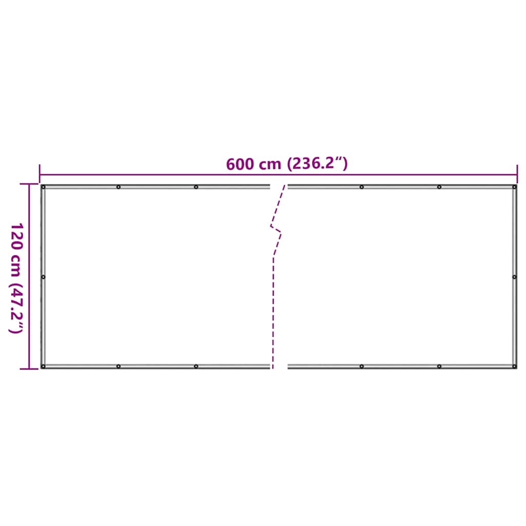 134947 vidaXL Balcony Screen Beige 120x600 cm Oxford Fabric