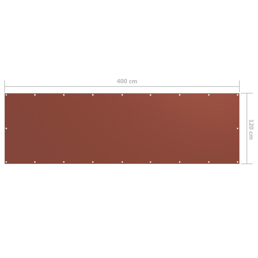 vidaXL Balcony Screen Terracotta 120x400 cm Oxford Fabric