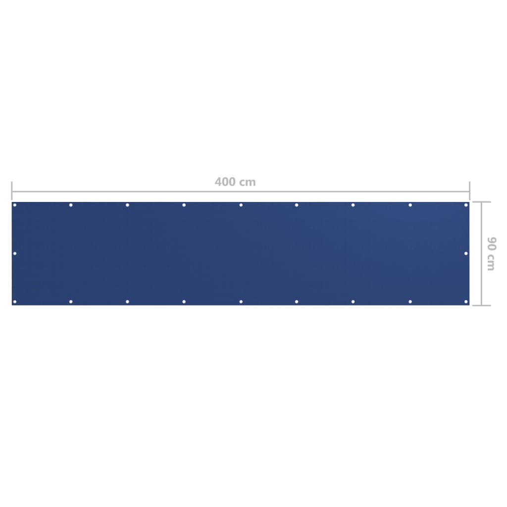 vidaXL Balcony Screen Blue 90x400 cm Oxford Fabric