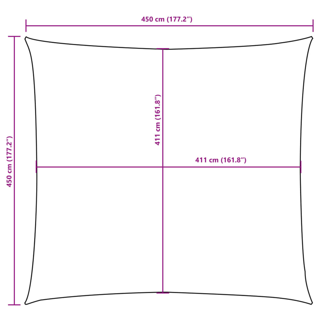 vidaXL Sunshade Sail Oxford Fabric Square 4.5x4.5 m Anthracite