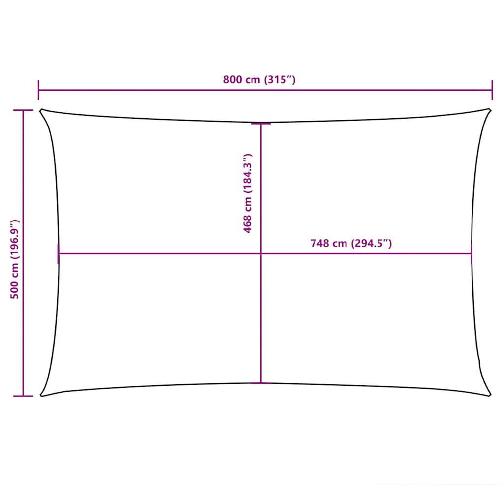 vidaXL Sunshade Sail Oxford Fabric Rectangular 5x8 m Anthracite