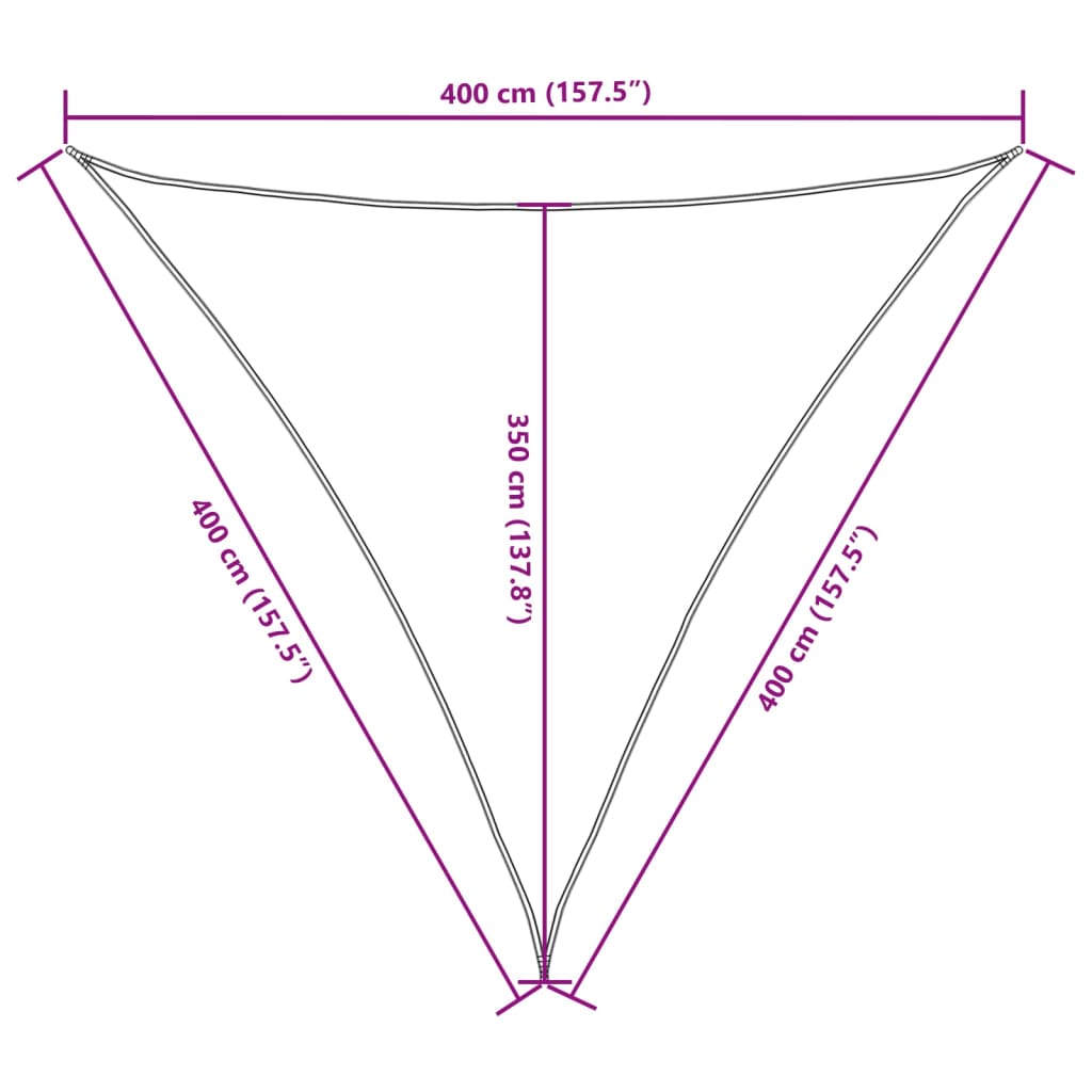 vidaXL Sunshade Sail Oxford Fabric Triangular 4x4x4 m Anthracite