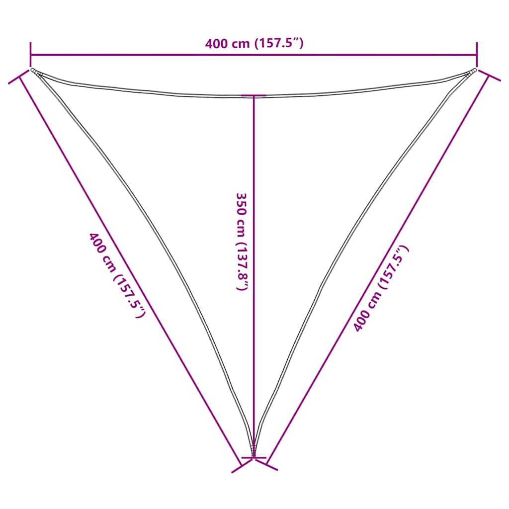 135121 vidaXL Sunshade Sail Oxford Fabric Triangular 4x4x4 m Anthracite