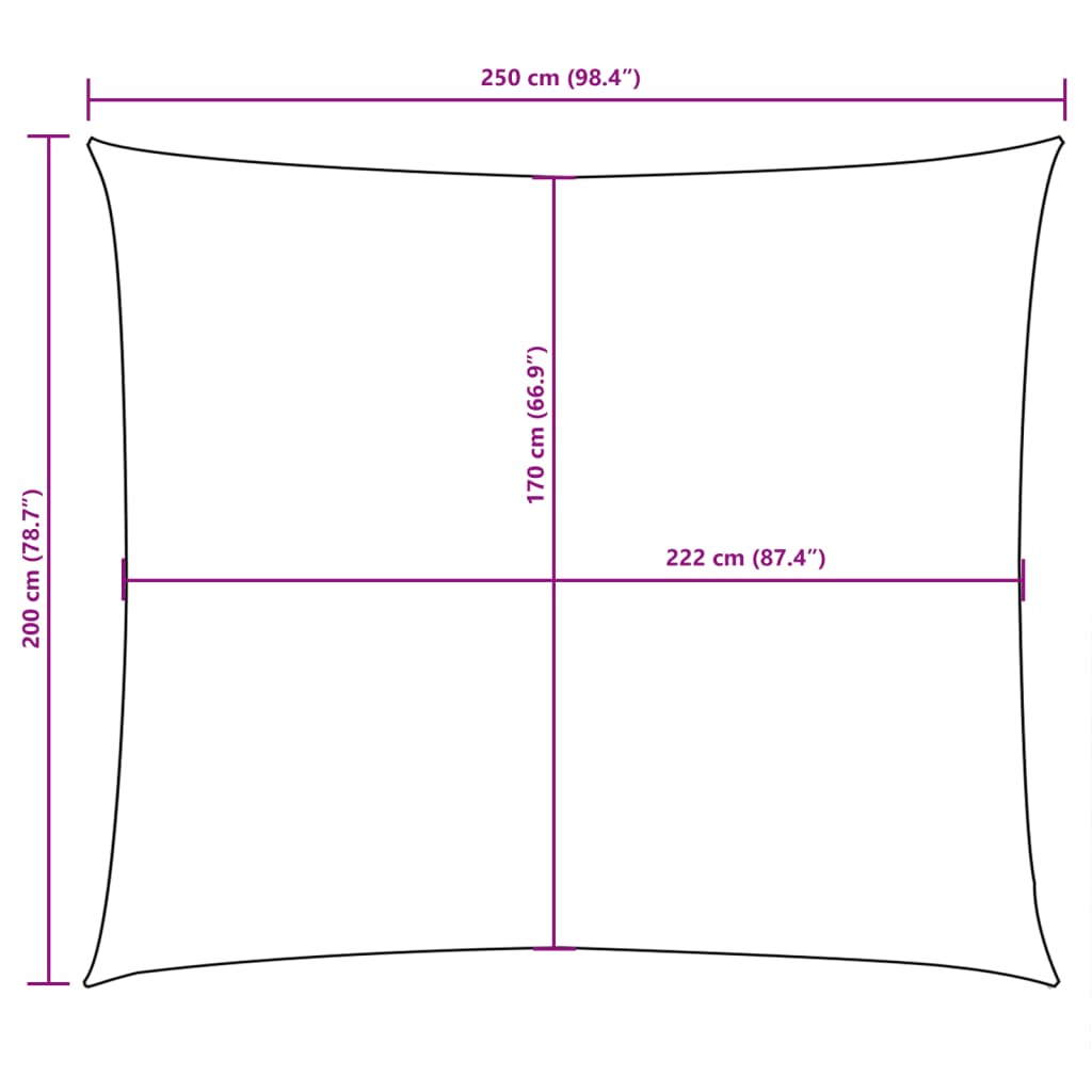 vidaXL Sunshade Sail Oxford Fabric Rectangular 2x2.5 m Beige