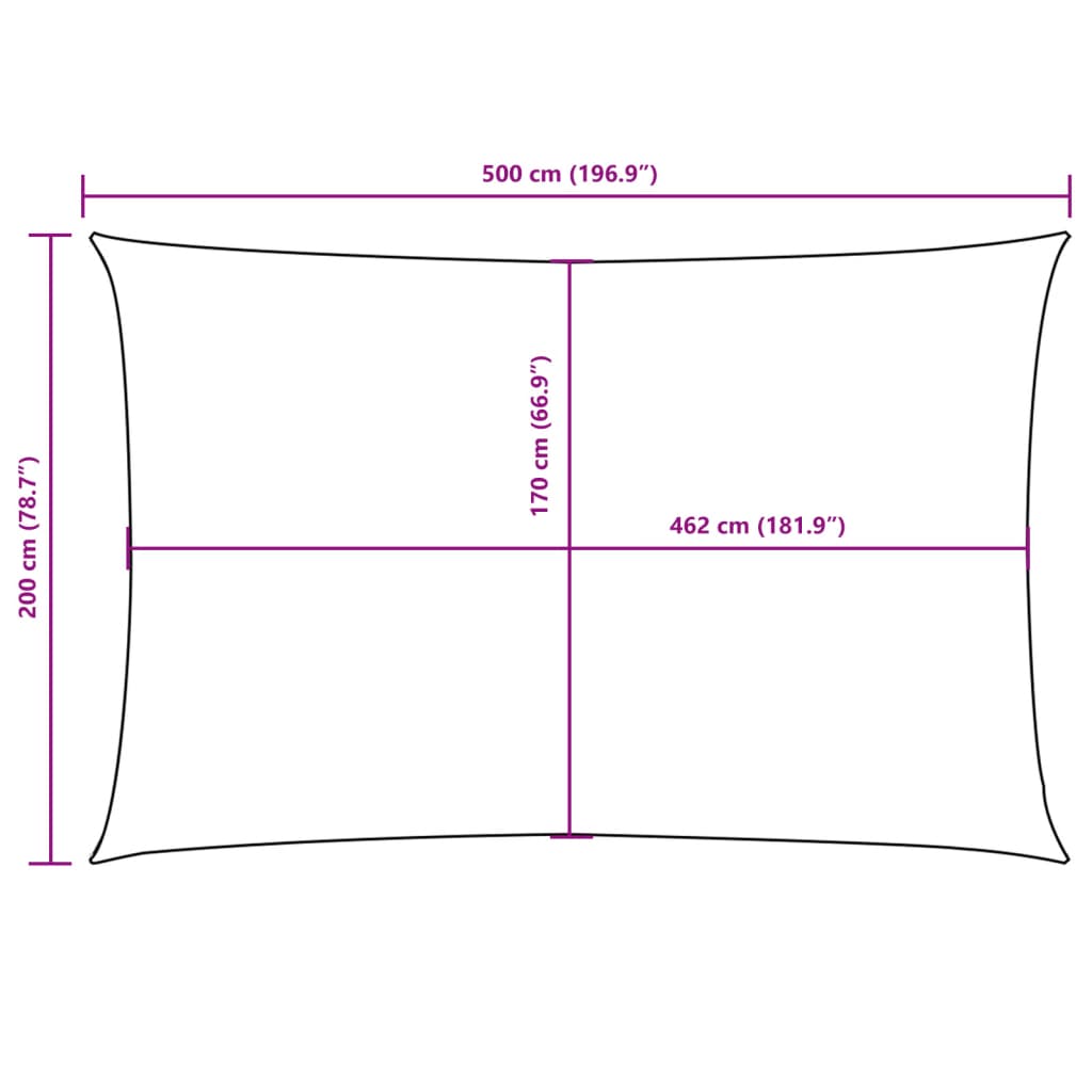vidaXL Sunshade Sail Oxford Fabric Rectangular 2x5 m Beige
