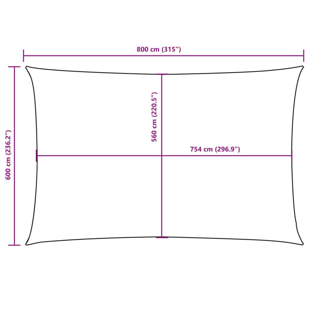 vidaXL Sunshade Sail Oxford Fabric Rectangular 6x8 m Beige