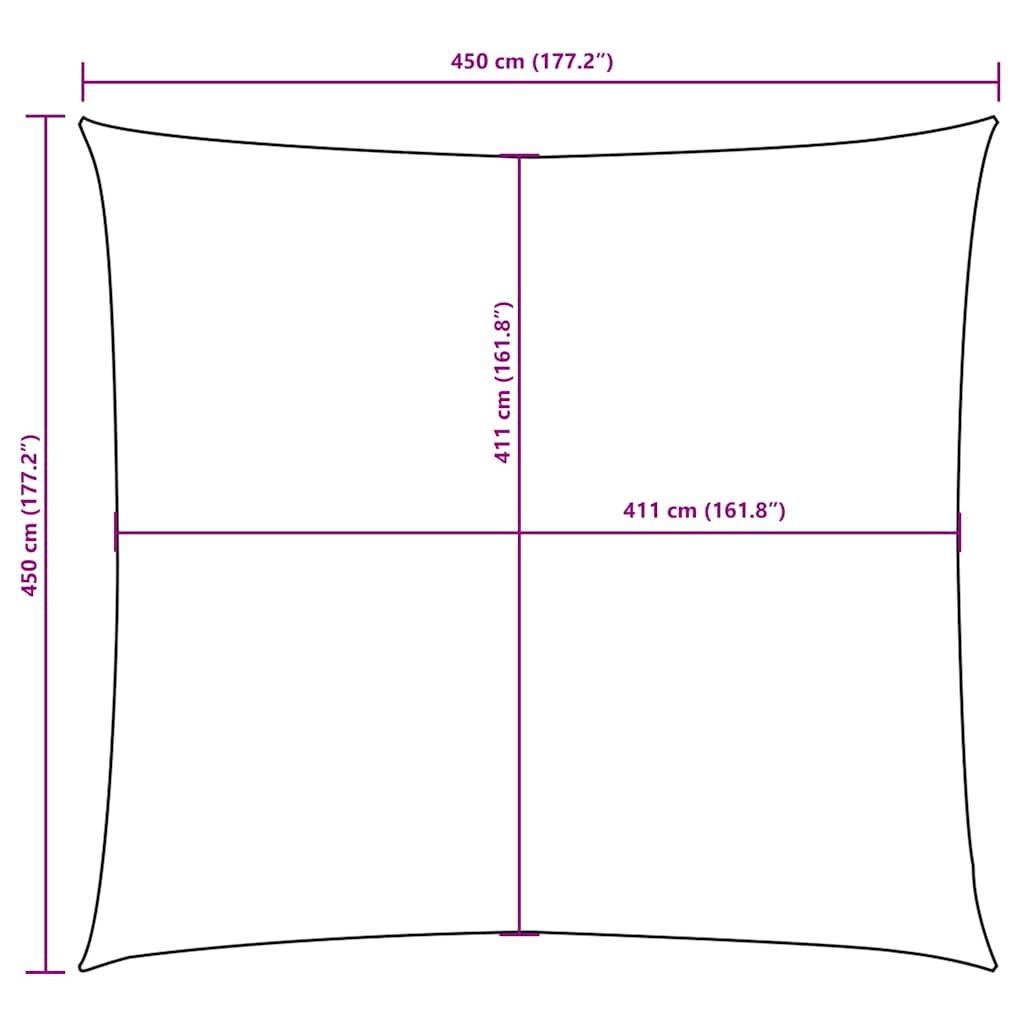 135195 vidaXL Sunshade Sail Oxford Fabric Square 4,5x4,5 m Cream
