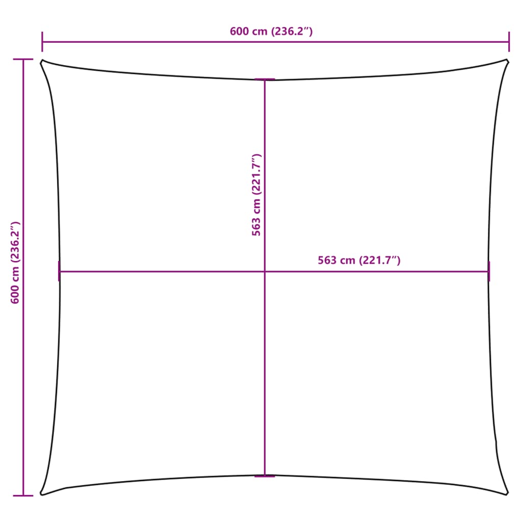 vidaXL Sunshade Sail Oxford Fabric Square 6x6 m Cream